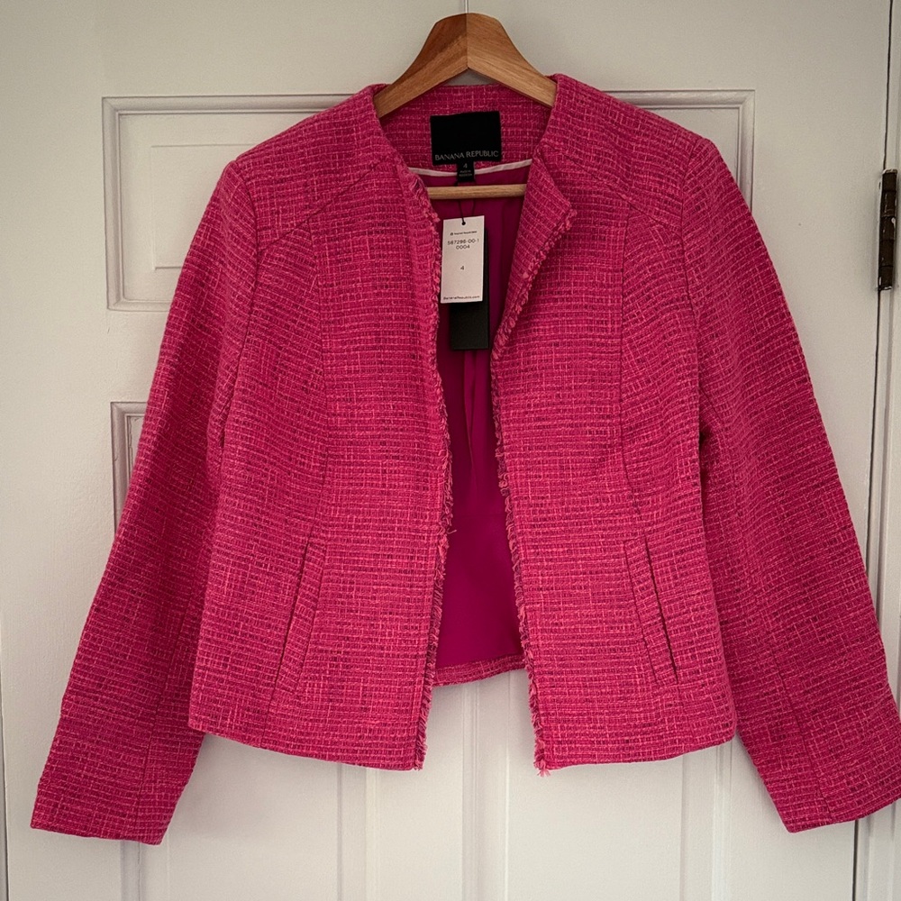 Banana Republic Pink Italian Flannel Blazer